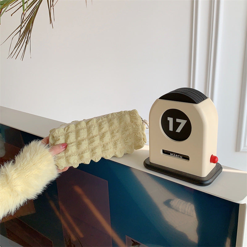 Cute Soft Ruched Makeup Pencil Pouch