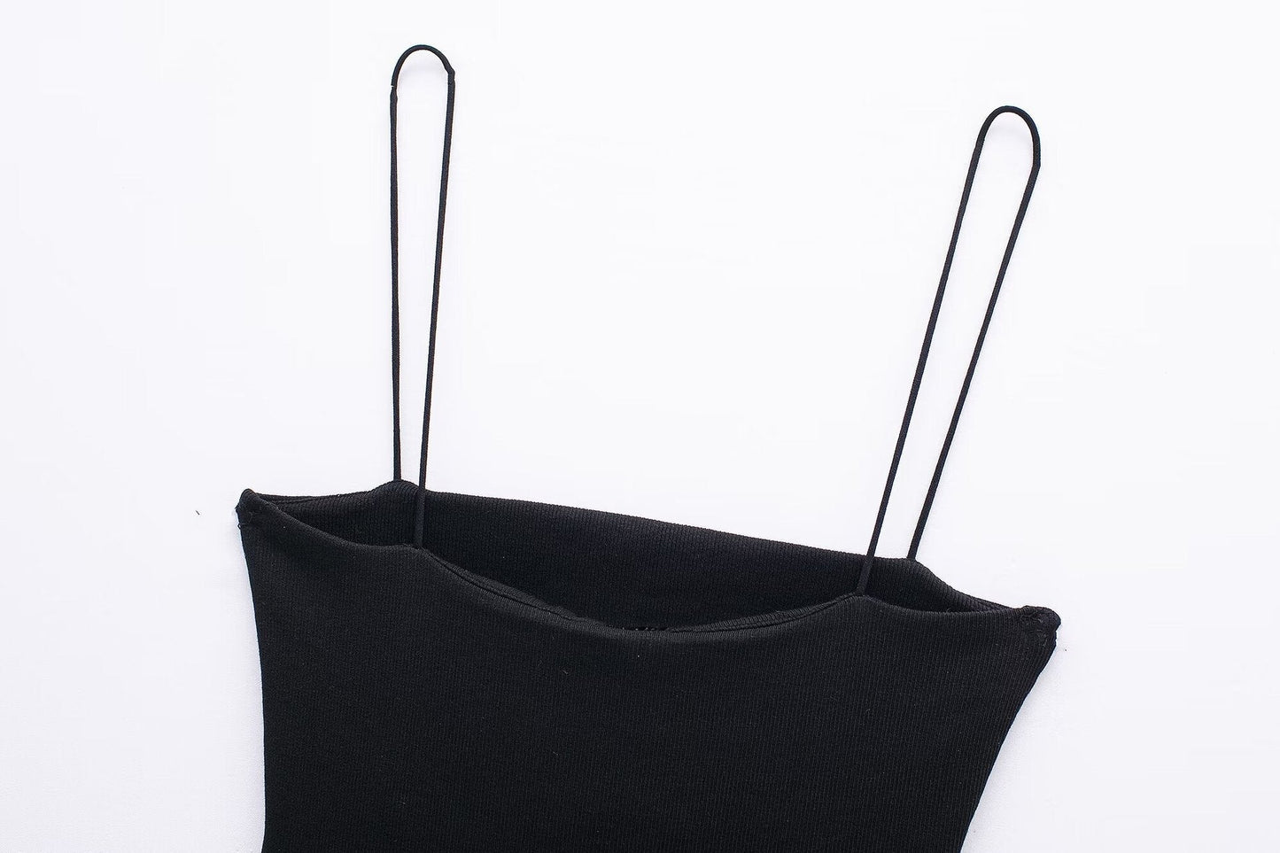 Solid Color Sleeveless Spaghetti Strap Dress