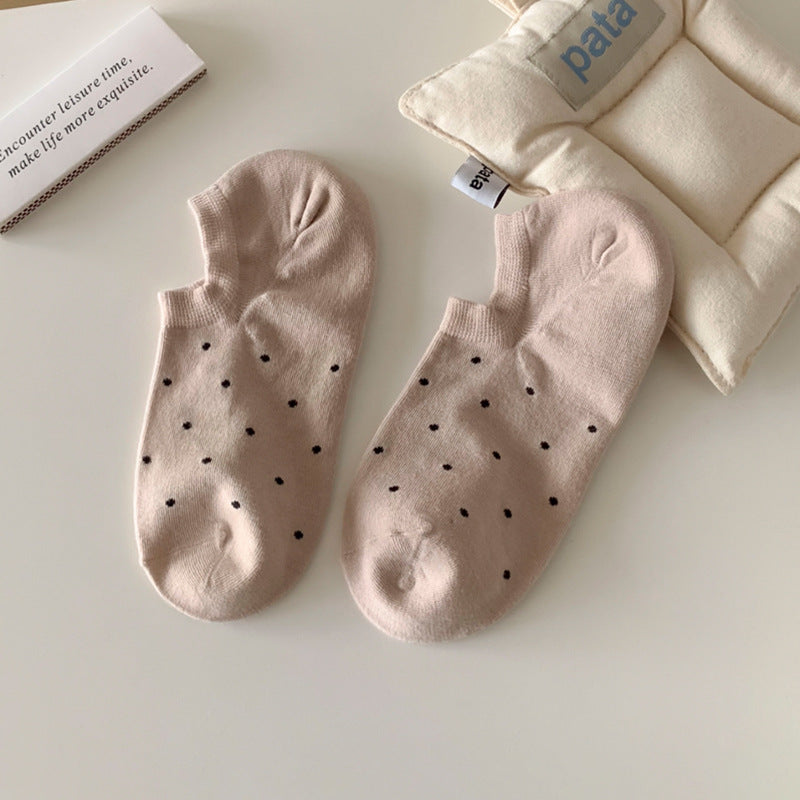 Polka Dot Simple Low Ankle Socks