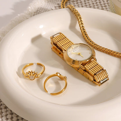 Moon Sun Zircon Layered Rings