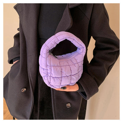 Solid Color Cloud Bag Cute Mini Handbag