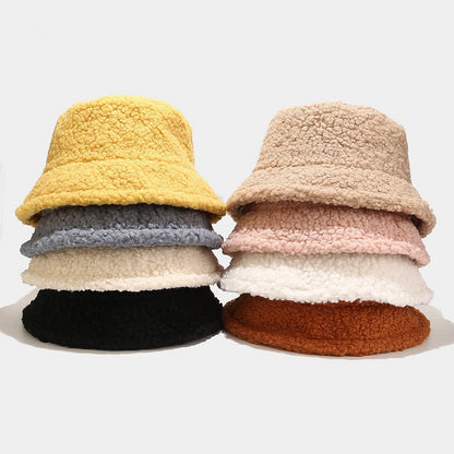 Solid Color Simple Lambswool Winter Buckrt Hats