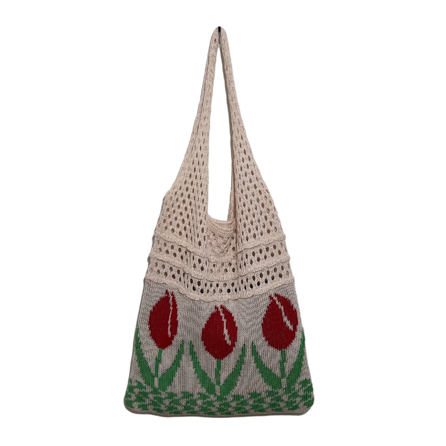 Vintage Flower Jacquard Knit SHoulder Bag