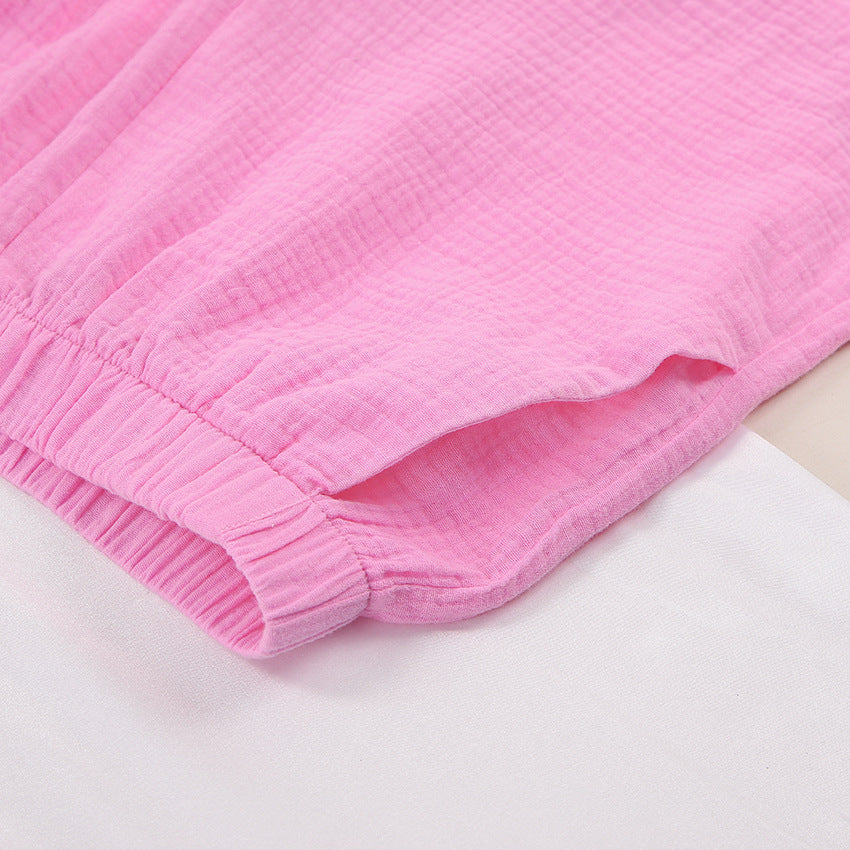 Solid Color Casual Sleepwear Sets