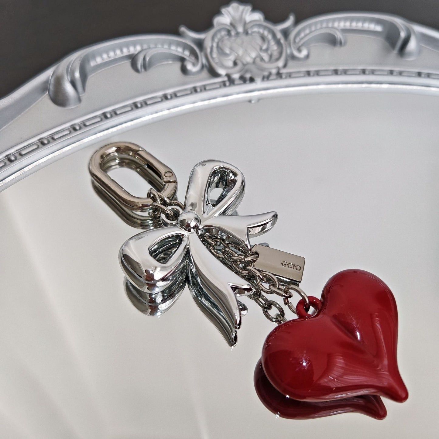Elegant Bow Heart Keychain Bag Charm