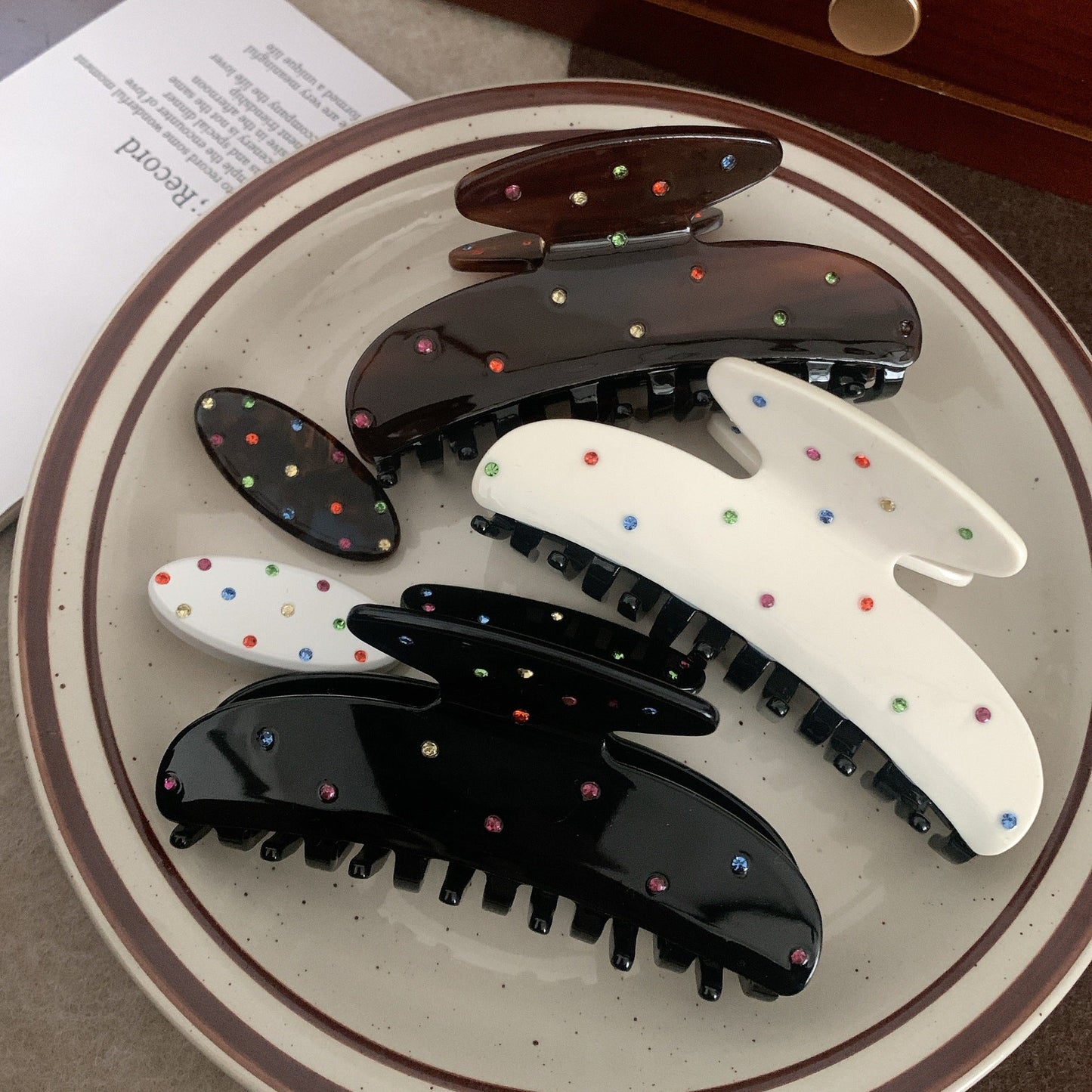 Colourful Rhinestone Simple Grab Clip