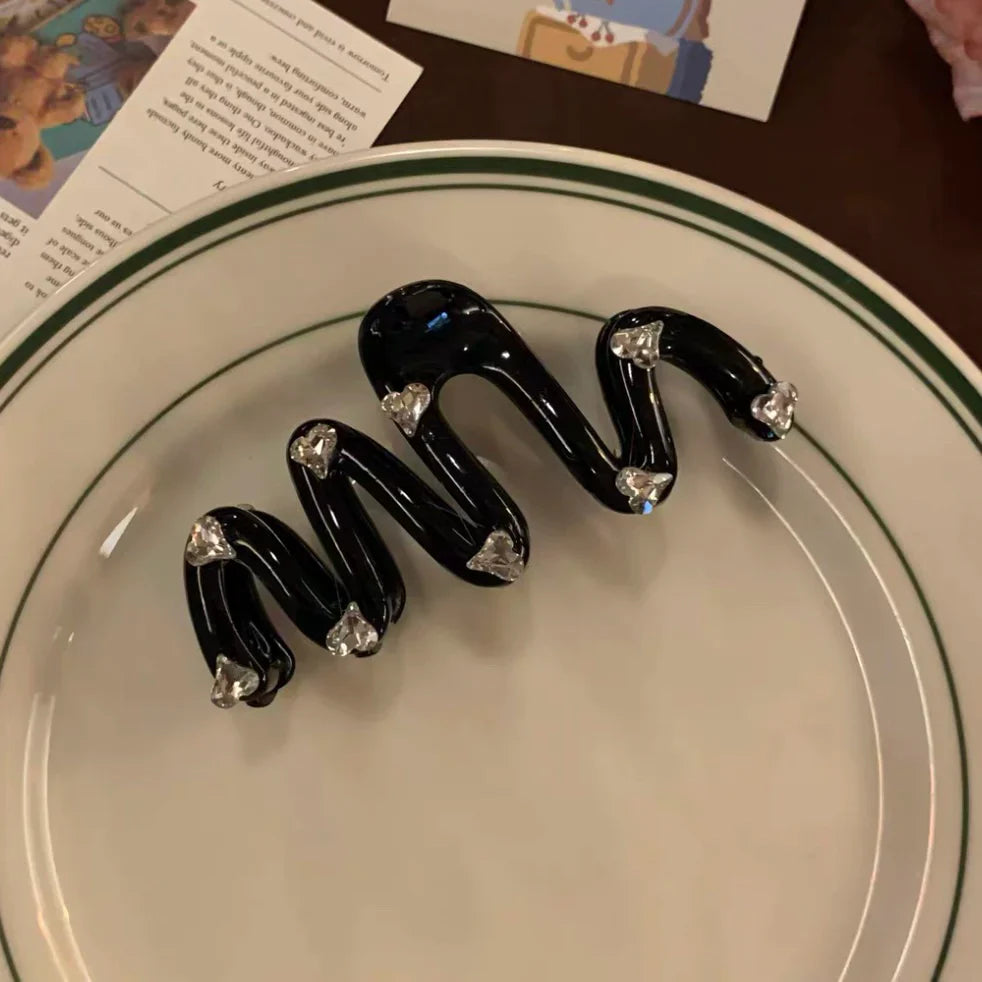 Love Rhinestone Candy Color Hair Claws