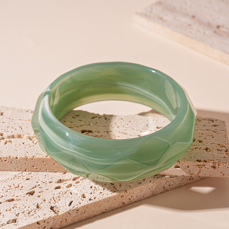 Vintage Striped Geometric Acrylic Bracelet