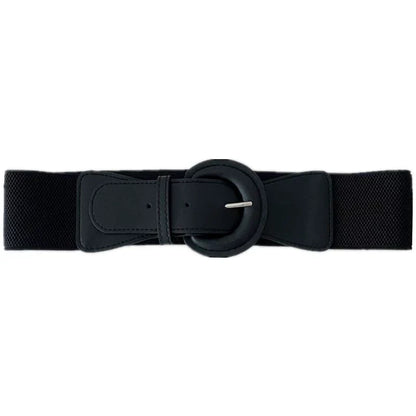Vintage Black Stretchy Adjustable Wide Waist Belt