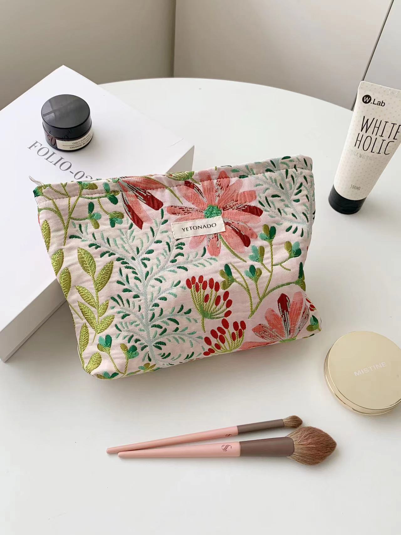 Colorful Large Capacity Flower Print Makeup Bag