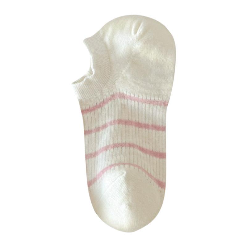Striped Color Block Low Ankle Socks