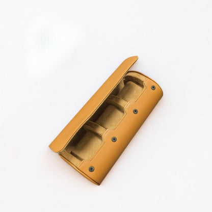 Solid Color PU Leather Watch Roll Case