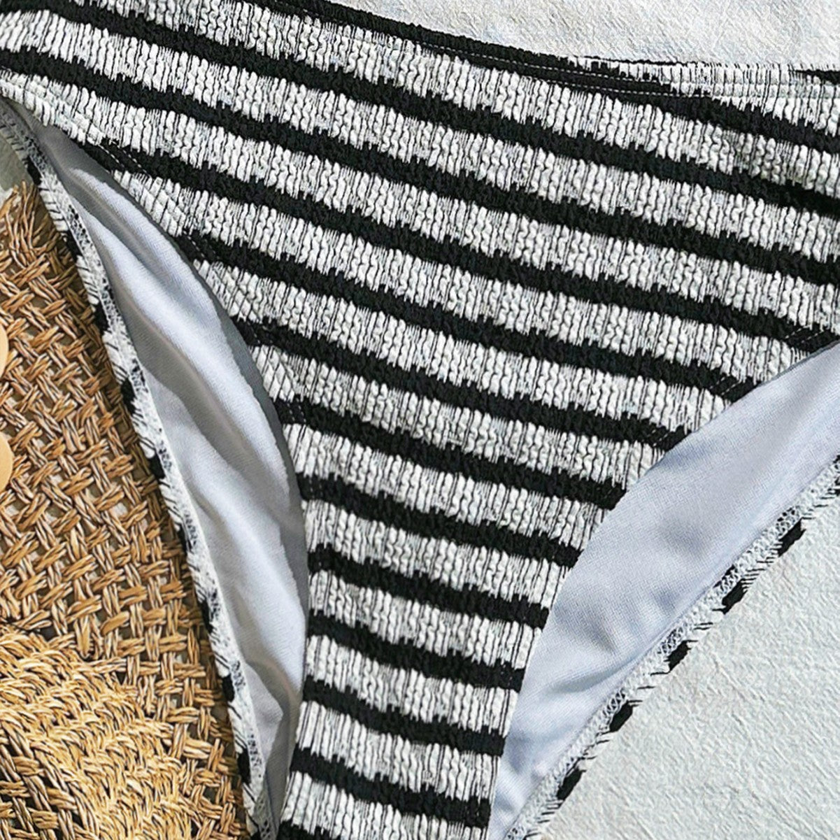 Striped Color Block 2PCS Spaghetti Swimwear