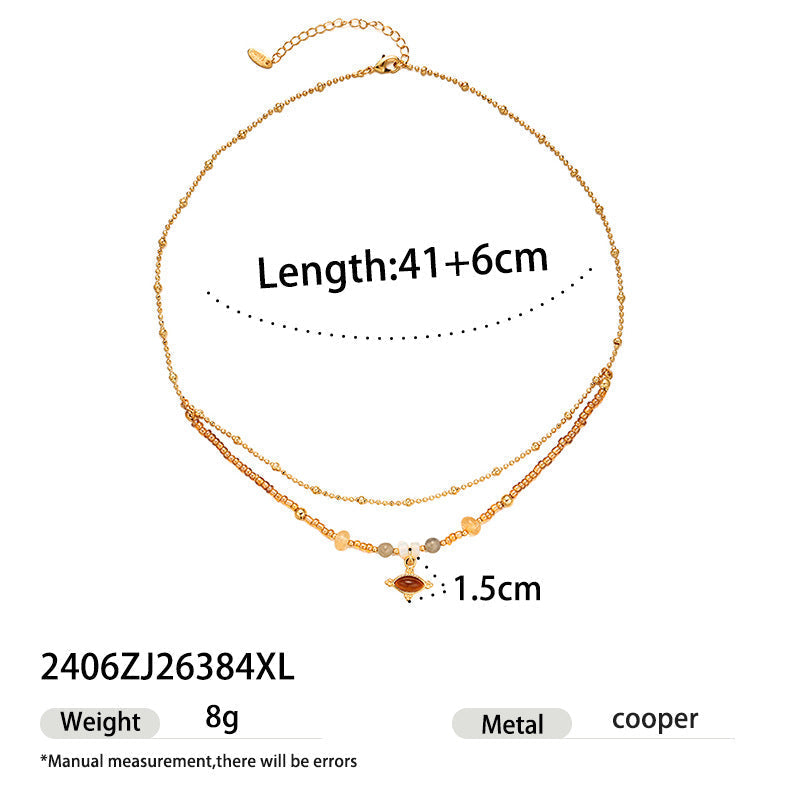 Vintage Gold Plated Tiger Eye Necklace