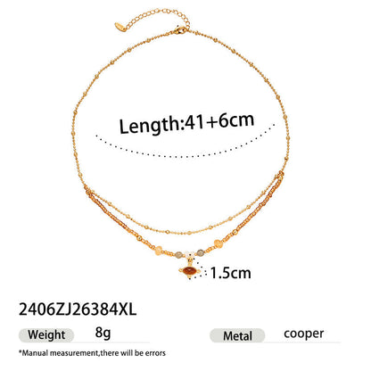 Vintage Gold Plated Tiger Eye Necklace