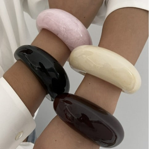Layered Acrylic Resin Open Bracelets