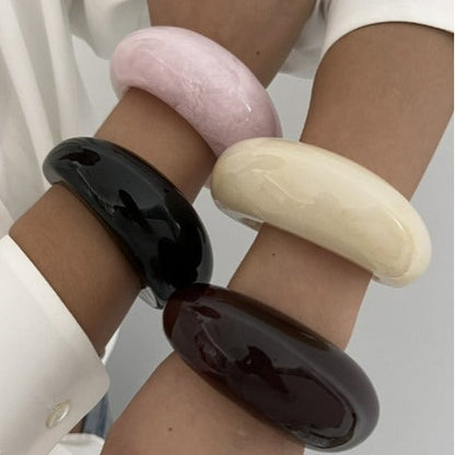 Layered Acrylic Resin Open Bracelets