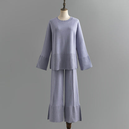 2+ Round Neck Side Split Knit Sets