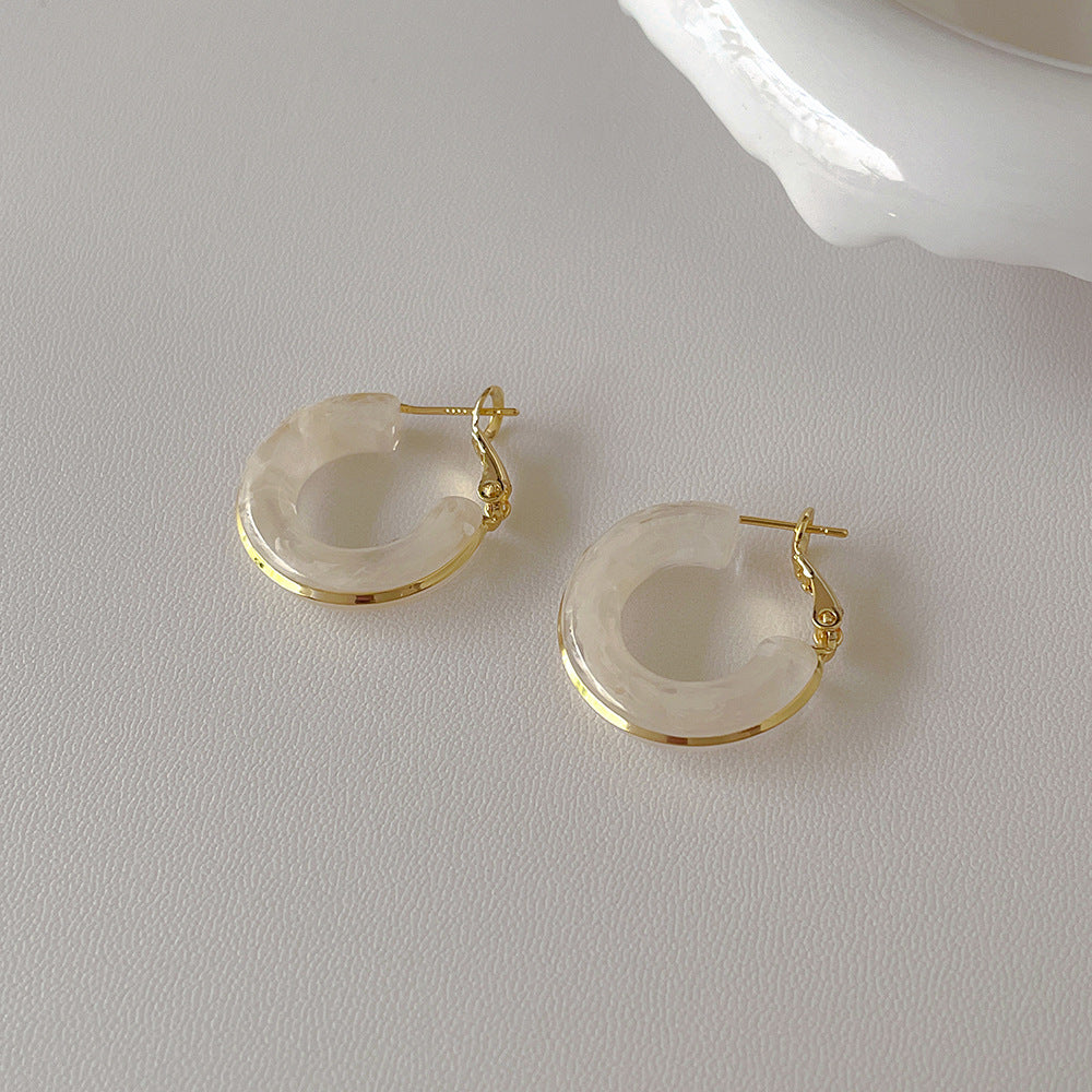 Candy Color Metal Geometics Hoop Earrings