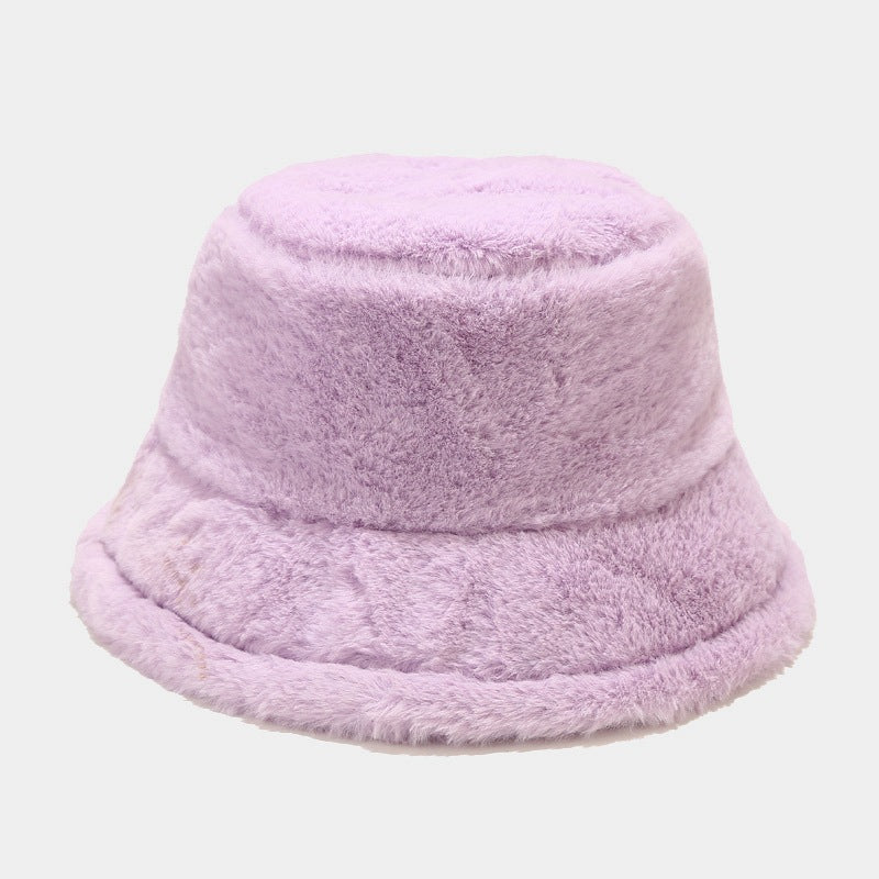 Simple Solid Color Thicken Winter Bucket Hat