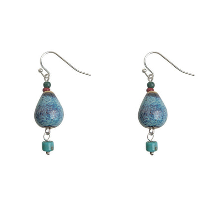 Handmade Ceramic Gourd Drop Earrings