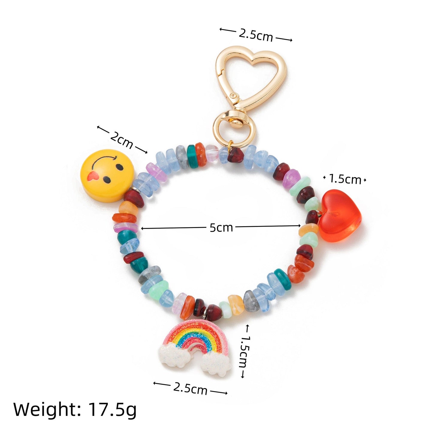 Cute Colorful Beaded Acrylic Keychain Bag Charm