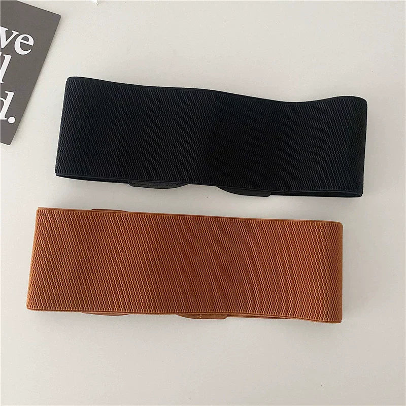 Solid Color Stretchy Adjustable Wide Waist Belt