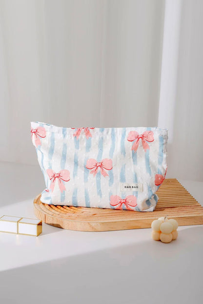 Elegant Floral Print Travel Cosmetic Pouch