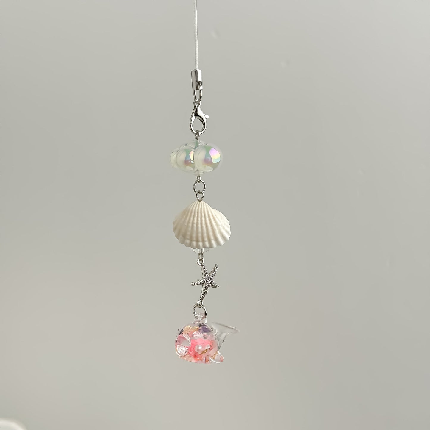 Luminous Transparent Whale Keychain Bag Charm