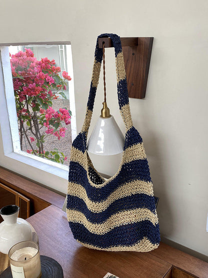 Large Beach Stripe Woven Bag