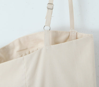 Solid Color Square Neck Pleated Midi Dress