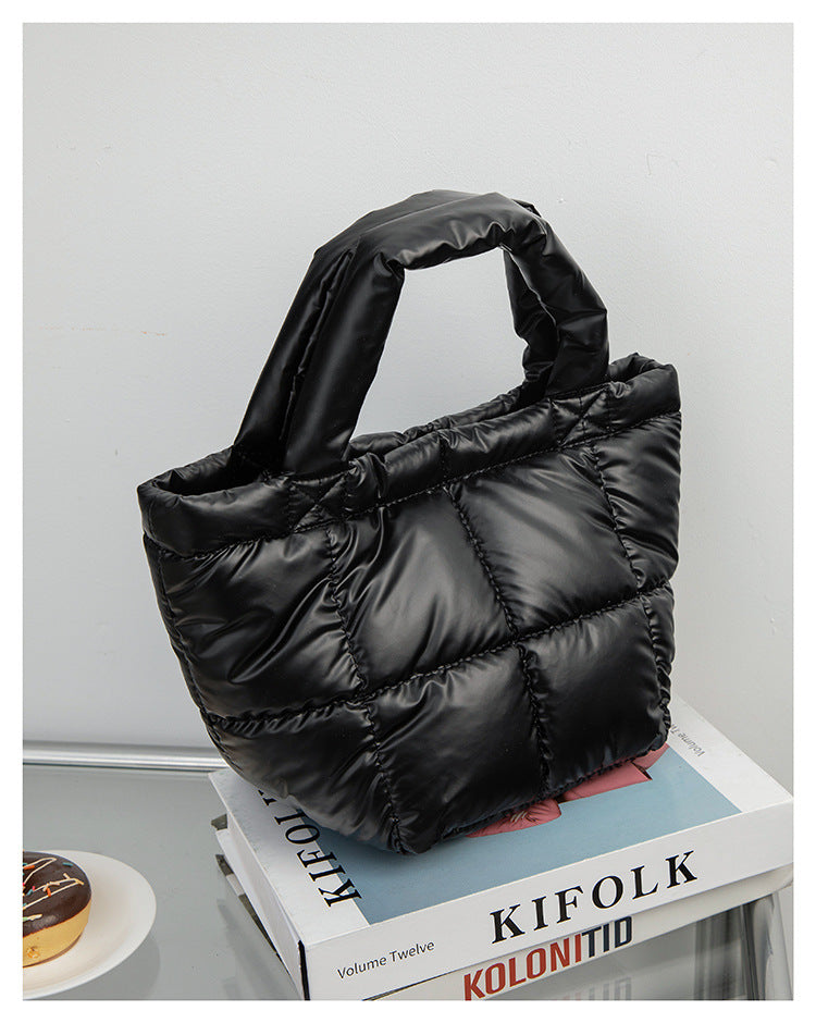 Solid Color Simple Puffer Handbag