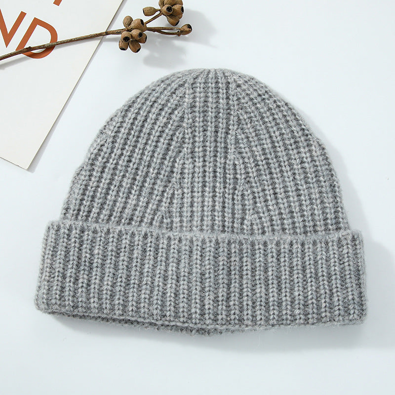 Simple Ribbed Solid Color Cuffed Knit Beanie