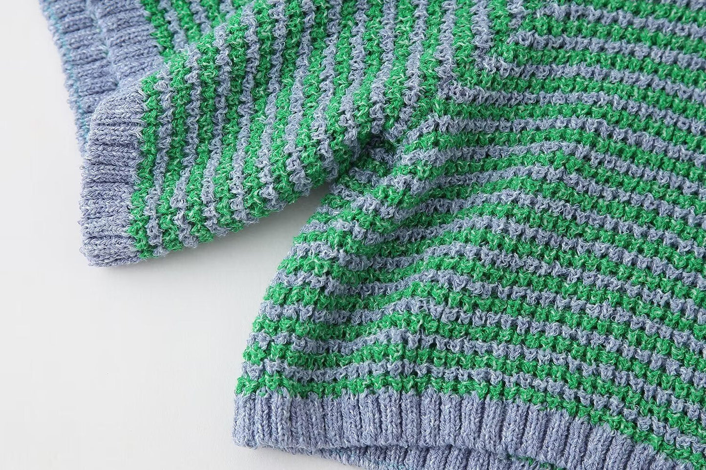 Casual Knit Collared Top and Shorts Set