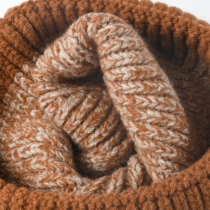 Spliced Color Block Knit Hat Simple Beanie