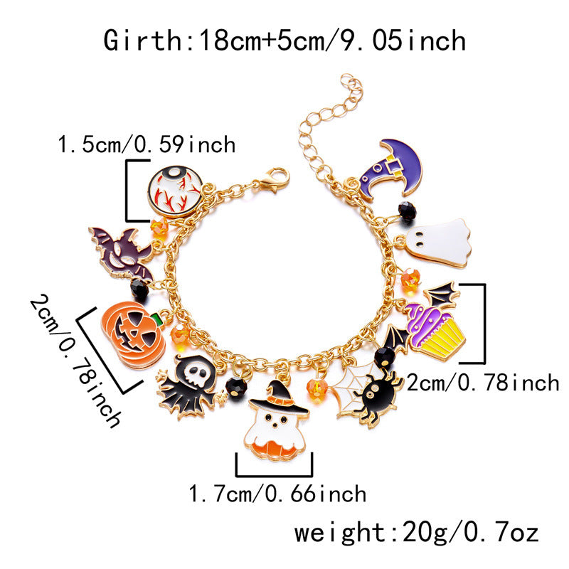 Halloween Funny Pumpkin Spider Ghost Bracelet