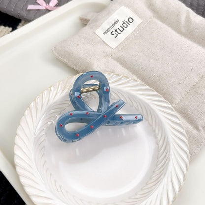 Blue Polka Dot Pattern Vintage Hair Claw