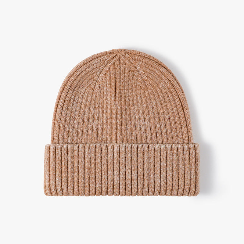 Washed Ribbed Knit Hat Solid Color Beanie