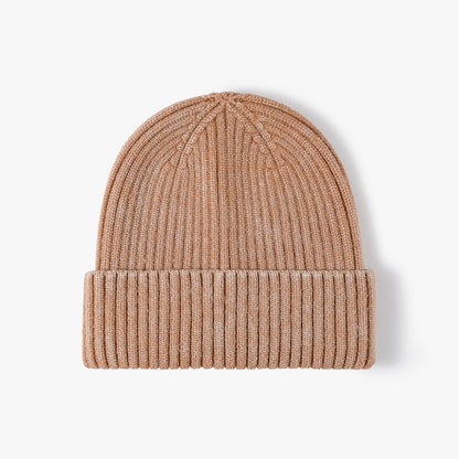 Washed Ribbed Knit Hat Solid Color Beanie