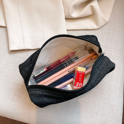 Simple Denim Makeup Pencil Pouch