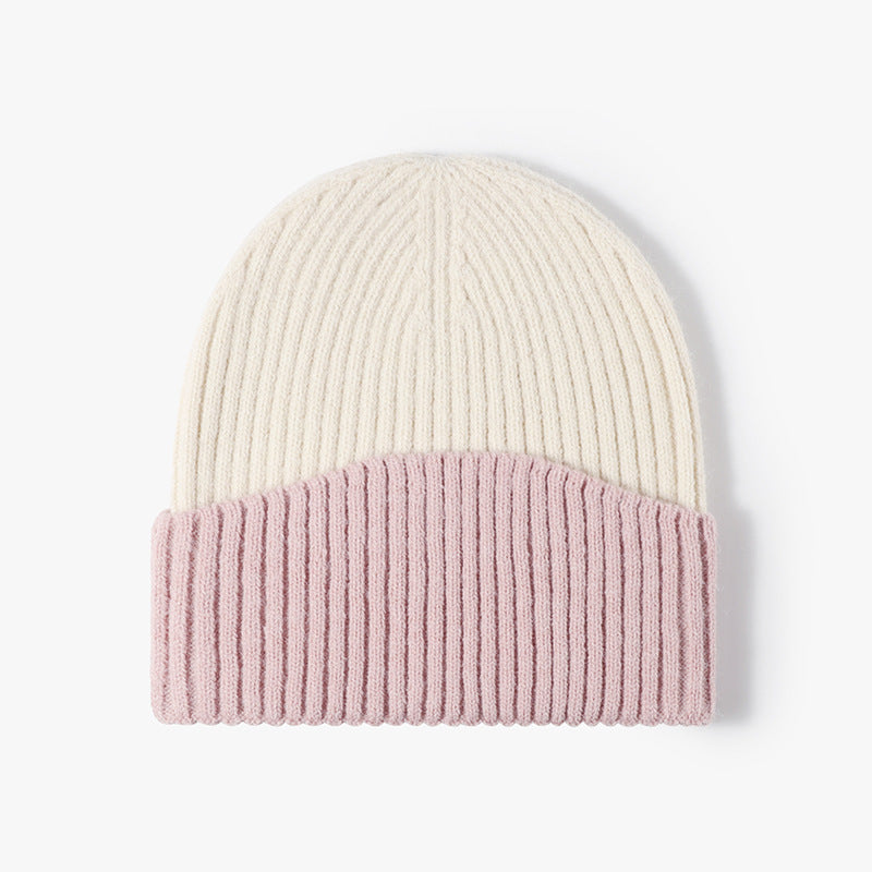 Contrast Color Simple Knit Beanie