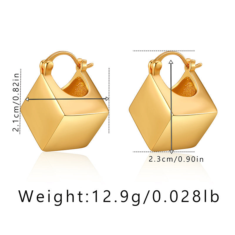 Square Shaped Simple Hoop Earrings
