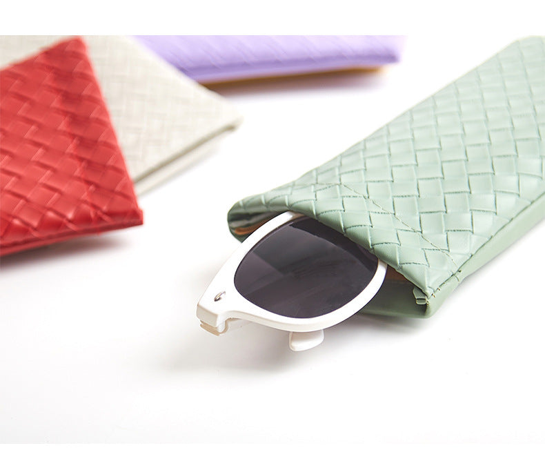 Solid Color Squeeze Top Eyeglass Pouch