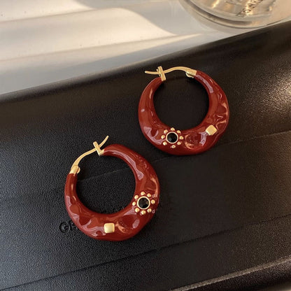 Trendy Enamel Drip Glaze Hoop Ear Buckle