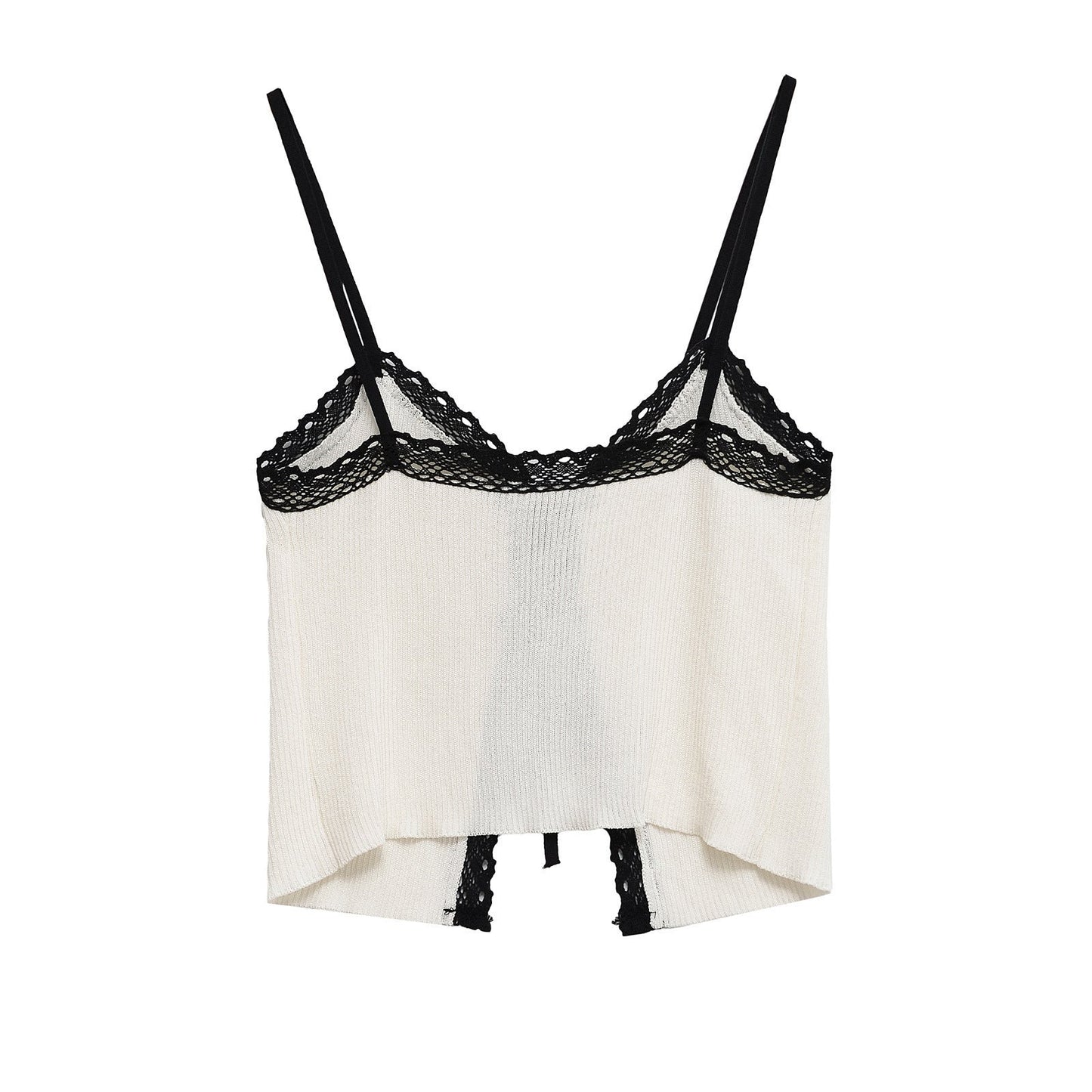 Color Block Lace String Cami Tops