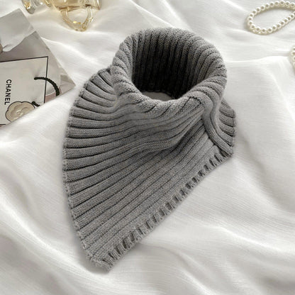 Solid Color High Collar Warm Knit Scarve