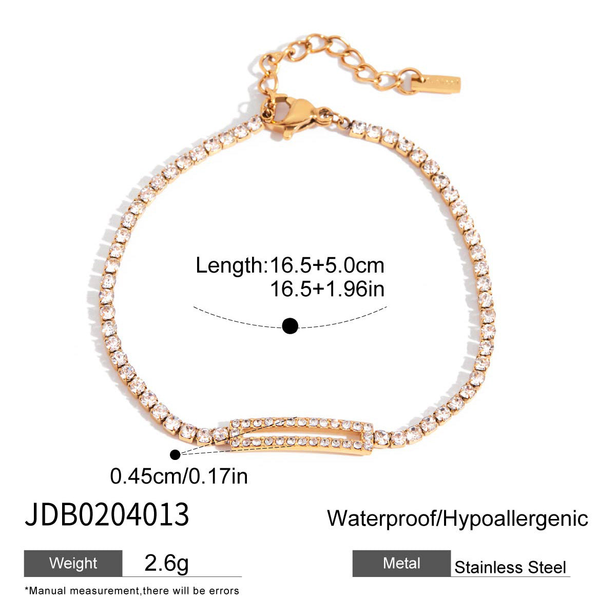 Gold Plated Charm Linked Chain Strand Bracelet