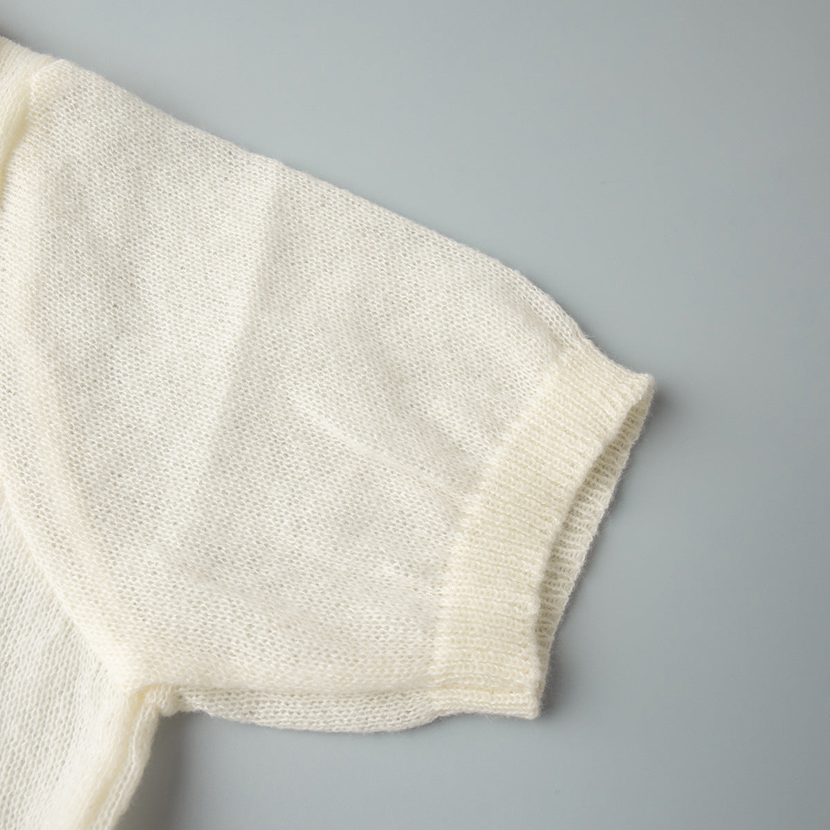 Simple Puff Sleeve Pullover Solid Knit Top