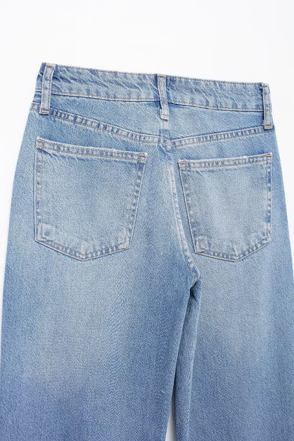 Versatile Sequin Wide Leg Denim Pants