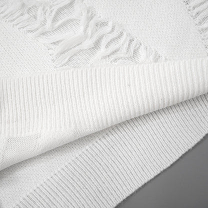 Vintage Loose Tassel Patchwork Pullover Sweater